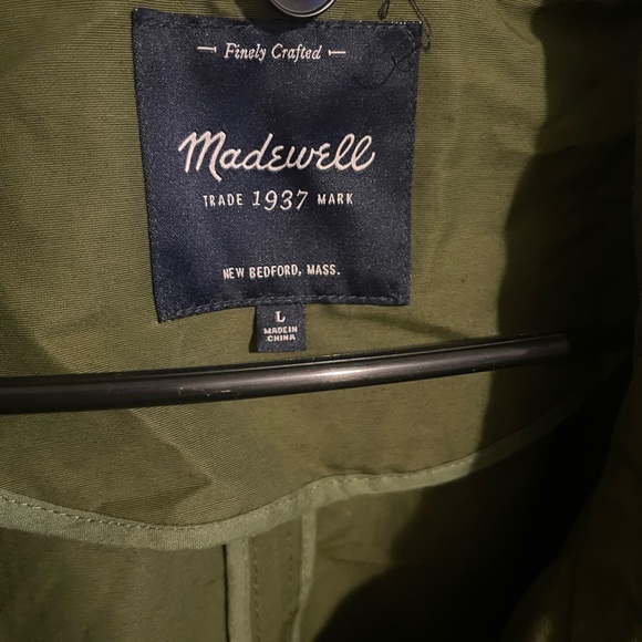 MADEWELL Olive green jacket with removable faux fur liner L - Picture 3 of 4